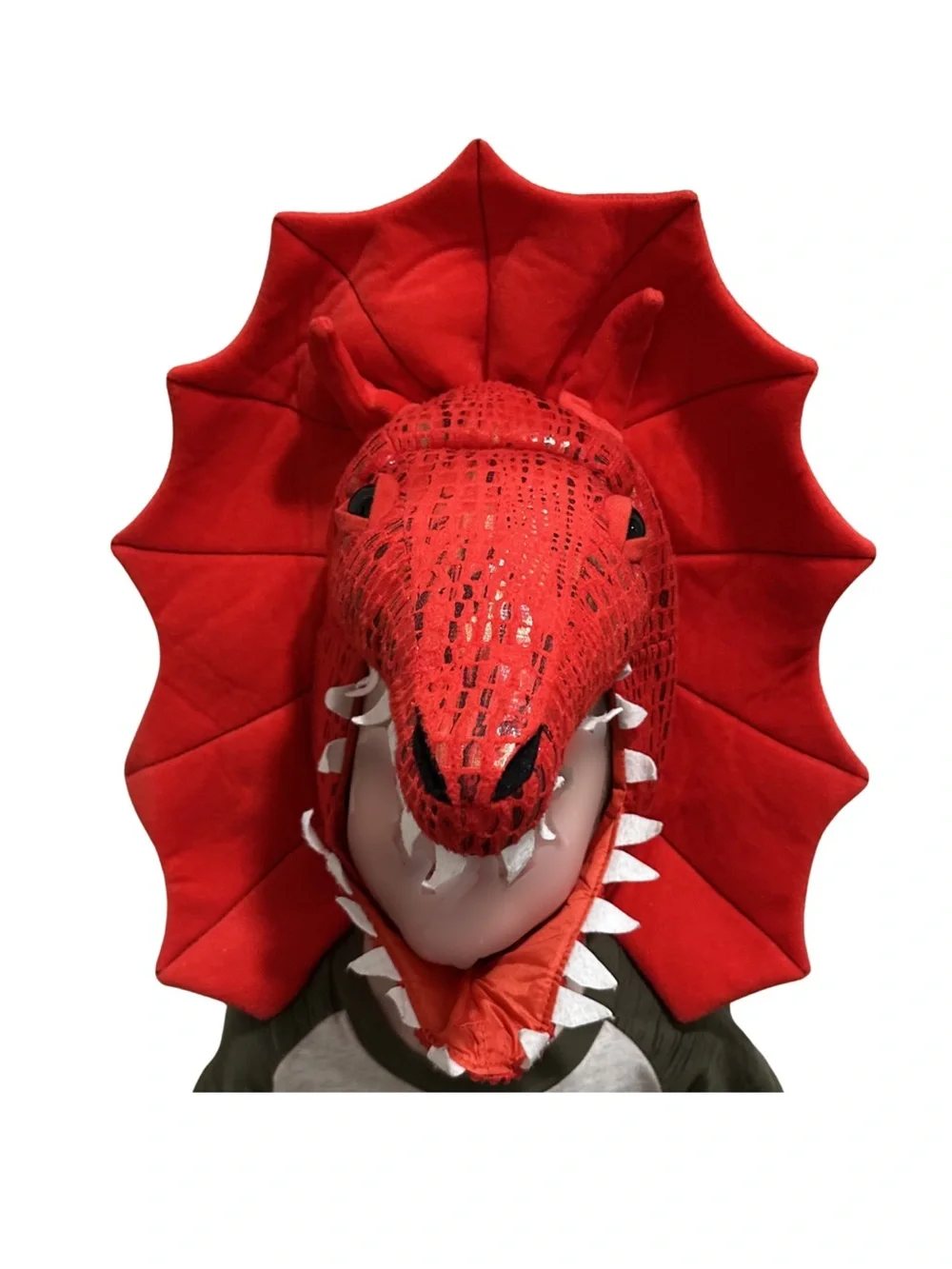 Kids Pottery Barn Red Dragon Costume Mask Halloween Dress Up Toddler Size 2-6 - Picture 3 of 4